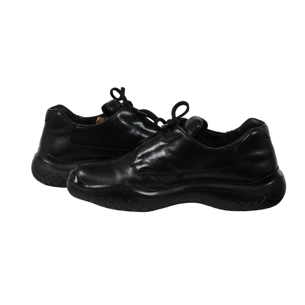Prada Mens Vintage Chunky Derby US 10 UK 9 Black Leather AW99 Vibram Square Toe - Picture 9 of 11